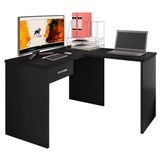 Mesa Para Escritório Escrivaninha De Canto 1 Gaveta Gávea Preto Black - Móveis Leão