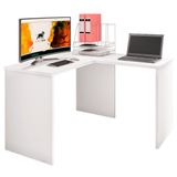 Mesa Para Escritório Escrivaninha De Canto Gávea Branco White - Móveis Leão