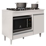 Balcão Multiuso Para Cooktop 4 Bocas Georgia Branco - Lumil Móveis