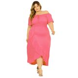 Vestido Plus Size Dolce Sedutti Longo Ciganinha Ds10 Tamanho:gg,cor:branco,gênero:feminino