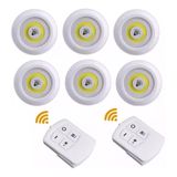 Kit 6 Lampadas Led Luminaria Controle Sem Fio Spot Remoto 15w