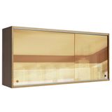 Armário Aéreo Madesa Emilly 2 Portas de Correr de Vidro Reflex - Rustic