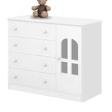 Cômoda de Bebê 1 Porta 4 Gavetas Alvin J&A Móveis Branco