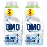 Kit Com 2 Refil Sabão Líquido Omo Puro Cuidado Para Diluir 500ml