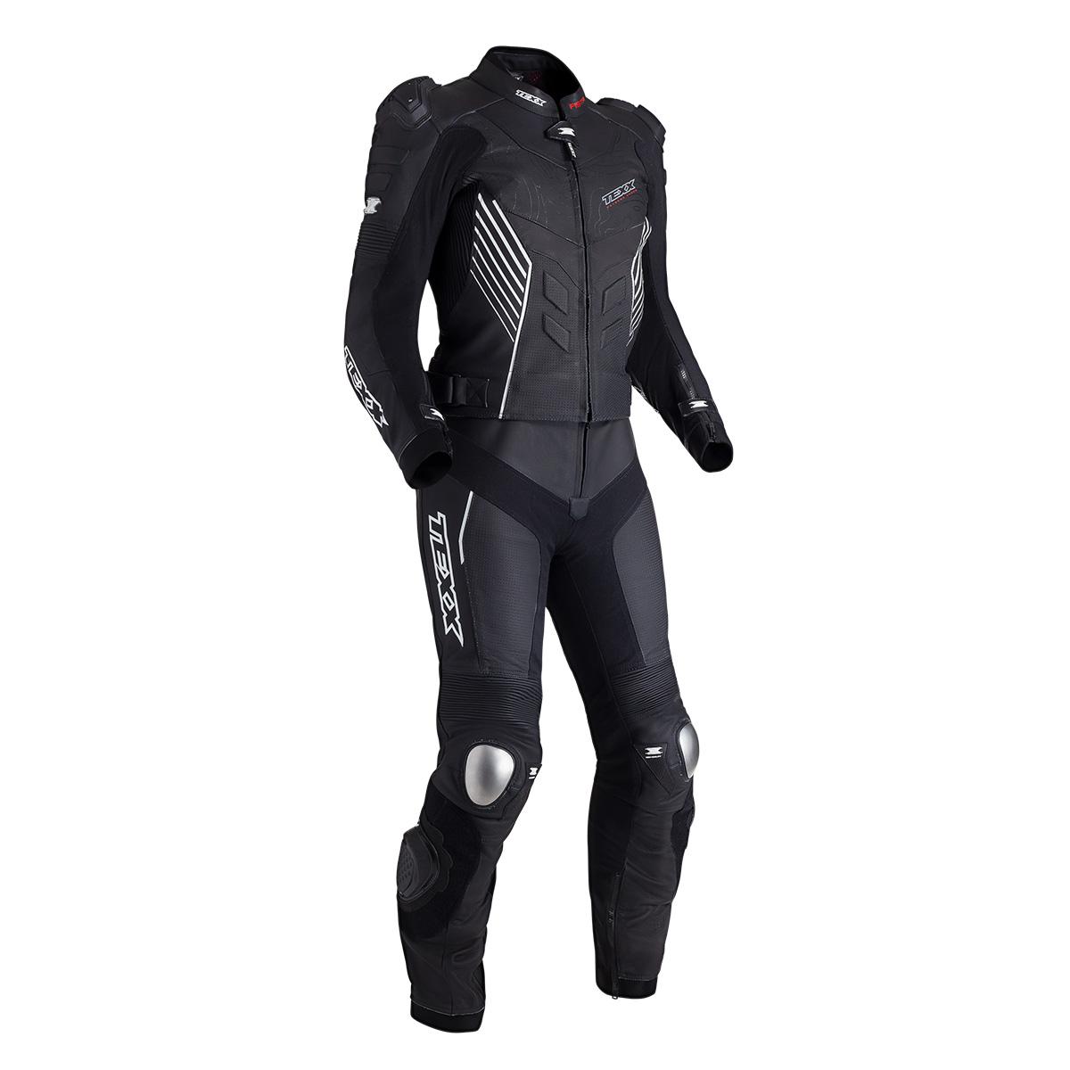 Macacão Moto 2 Peças Pista Couro Motociclista Esportivo Texx - M - Preto E Cinza