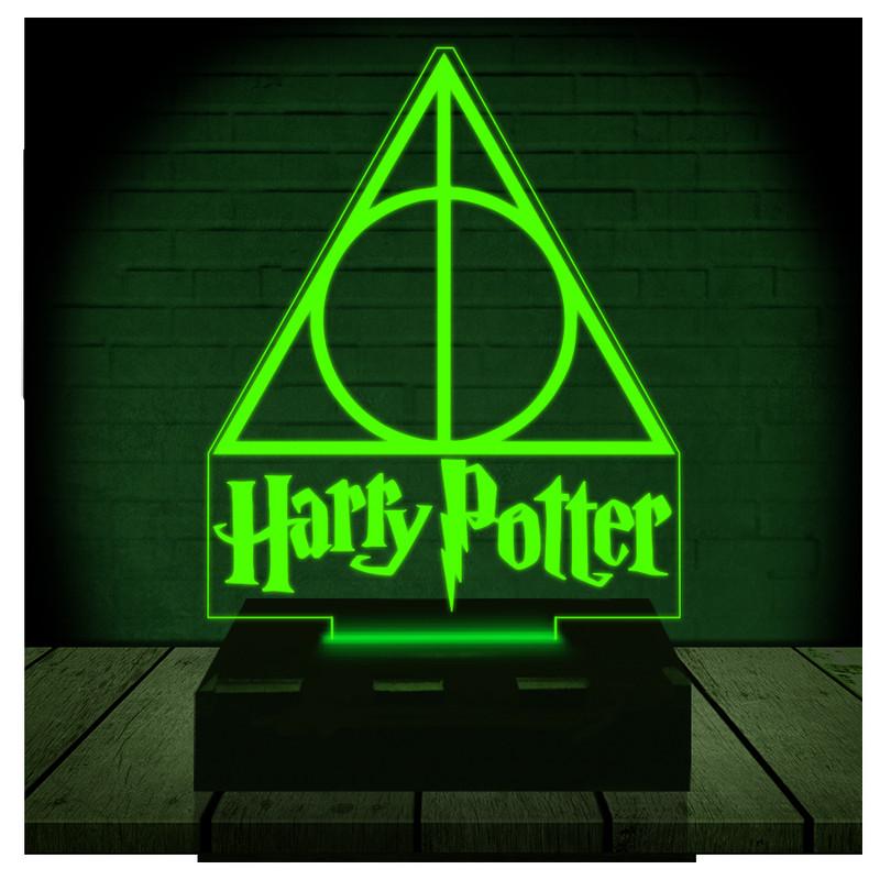 Luminária Led 3d Harry Potter Hp Relíquias Da Morte Abajur