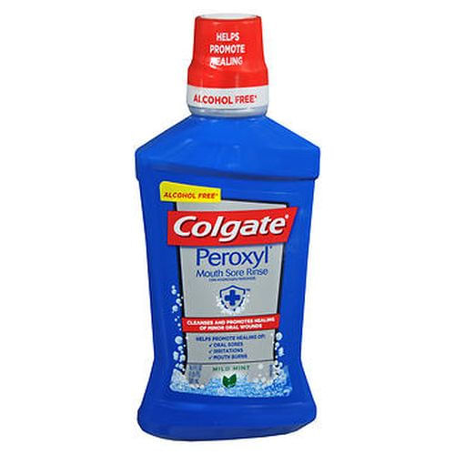 Colgate Peroxyl Enxaguante Para Feridas Na Boca Menta Suave 16 Onças Da Colgate (pacote Com 2)