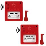 2 X Botoeira Acionador Manual De Alarme Incêndio Com Sirene