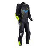 Macacão Moto 2 Peças Pista Couro Motociclista Esportivo Texx - 5xl - Preto, Azul E Verde