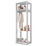 Módulo Guarda Roupa Closet 58cm Com Prateleiras Titan Branco Velluto - Móveis Leão