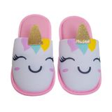 Pantufa Infantil Feminina Unicórnio Cotton Day Rosa 29/30