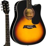 Violão Michael VMF321 SM Elétrico Folk Cutway Sunburst Mate