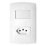 Tomada Com Interruptor 20a Branco Com Placa 4x2 Home Blux