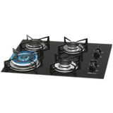 Cooktop Fischer 4 Bocas 9788-12916, Tripla Chama, Mesa Vidro, Preto