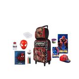 Mochila Escolar Homem Aranha com 12 itens inclusos