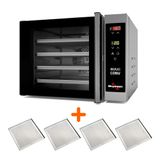 Forno Turbo Elétrico Profissional Com Vapor Maxiconv Vp 220v Skymsen + 4 Assadeiras Perfuradas 35x35