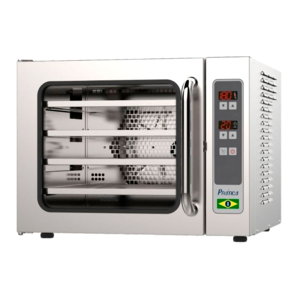 Forno Elétrico Digital De Convecção Miniconv Tradicional Inox - Prática 220v Prática Klimaquip