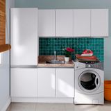 Kit Área De Serviço Madesa Acordes Glamy 100% MDF com Armário, Balcão e Torre