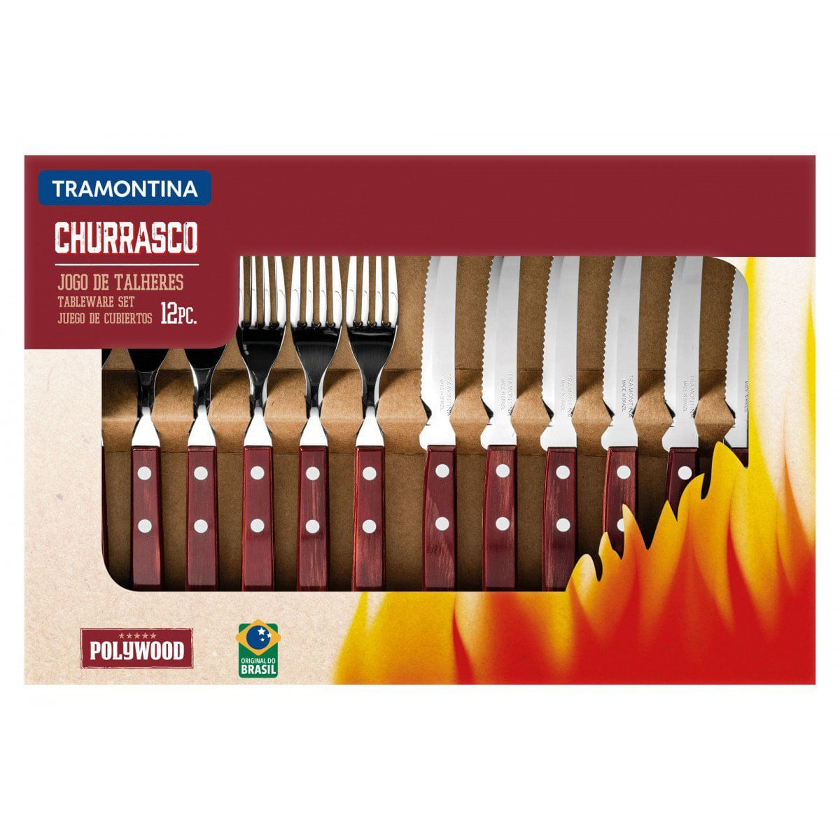 MP28223379_Jogo-de-Talheres-para-Churrasco-Tramontina-em-Aco-Inox-com-Cabo-Vermelho-Polywood-12-Pecas-Tramontina_2_Zoom