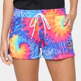 Shorts Qix Missy Feminino De Tactel Tie Dye