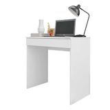 Mesa Escrivaninha 80 Cm Para Notebook Com Gaveta Case Mdp Branco - Gran Belo