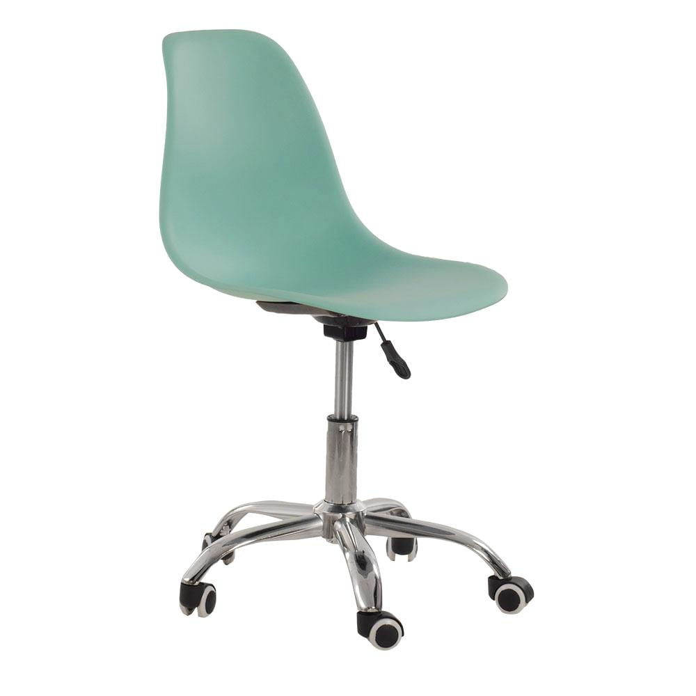 Cadeira Com Rodízios Eames Office - Escritório - Verde Tiffany