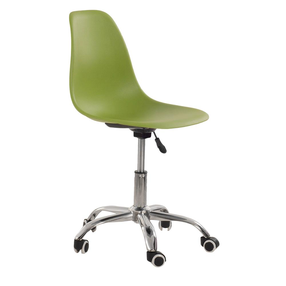 Cadeira Com Rodízios Eames Office - Escritório - Verde Claro