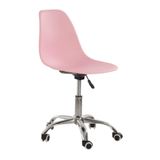 Cadeira Com Rodízios Eames Office - Escritório - Rosa Claro