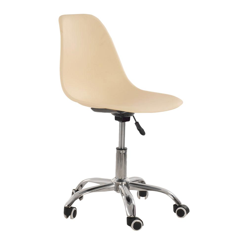 Cadeira Com Rodízios Eames Office - Escritório - Creme