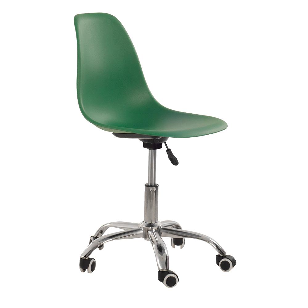 Cadeira Com Rodízios Eames Office - Escritório - Verde Escuro