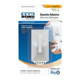 Gancho Adesivo Quartzo de Plástico Branco Tamanho Grande 2 Kg Tek Bond