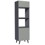 Torre Quente 60 Cm 2 Portas 2 Nichos Cinza Nice Madesa