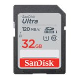 Cartão De Memória Sd Sandisk 32gb Ultra 120mbs Classe C10