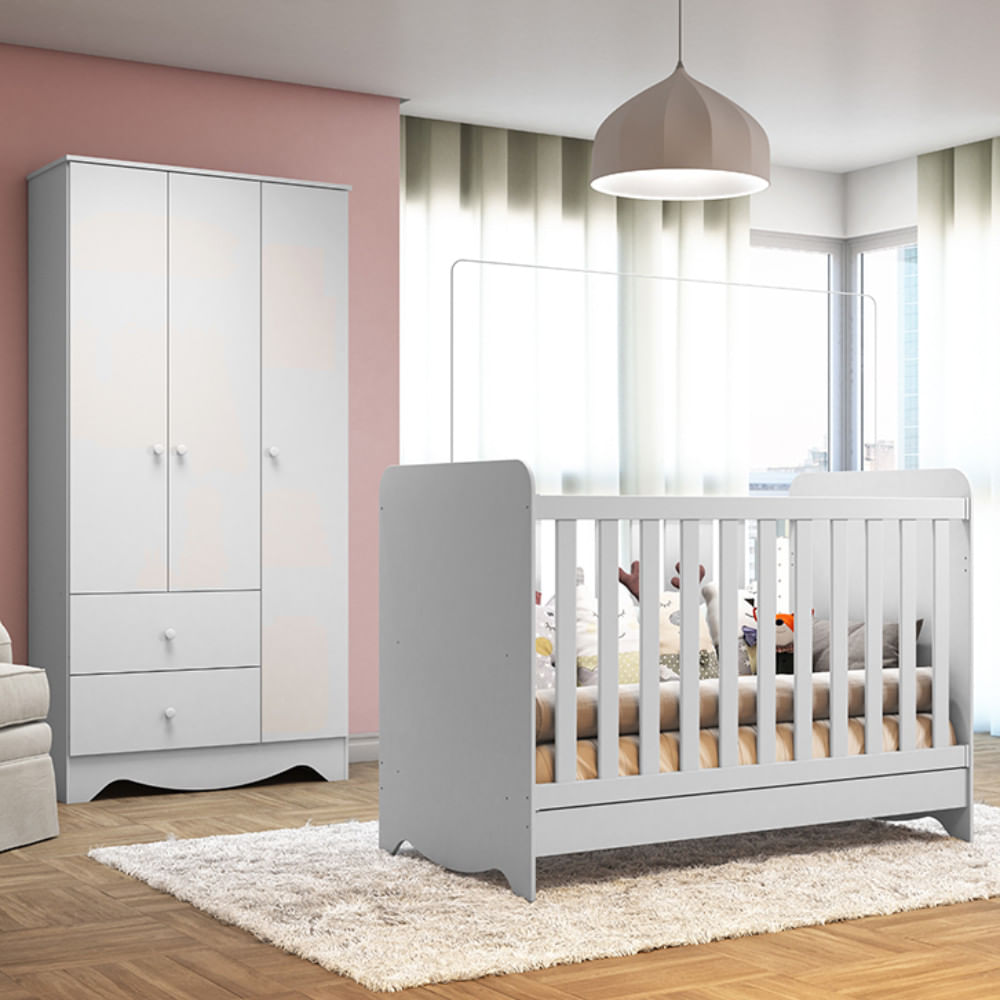 Quarto Infantil Berço E Guarda Roupa Ben Móveis Peroba