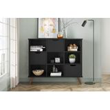 Nicho Organizador Retro Preto com 3 Gavetas Pretas 108 x 92,5cm - FdECOR