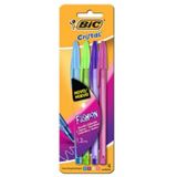 Caneta Esferográfica Cristal Fashion Bic 4 unidades