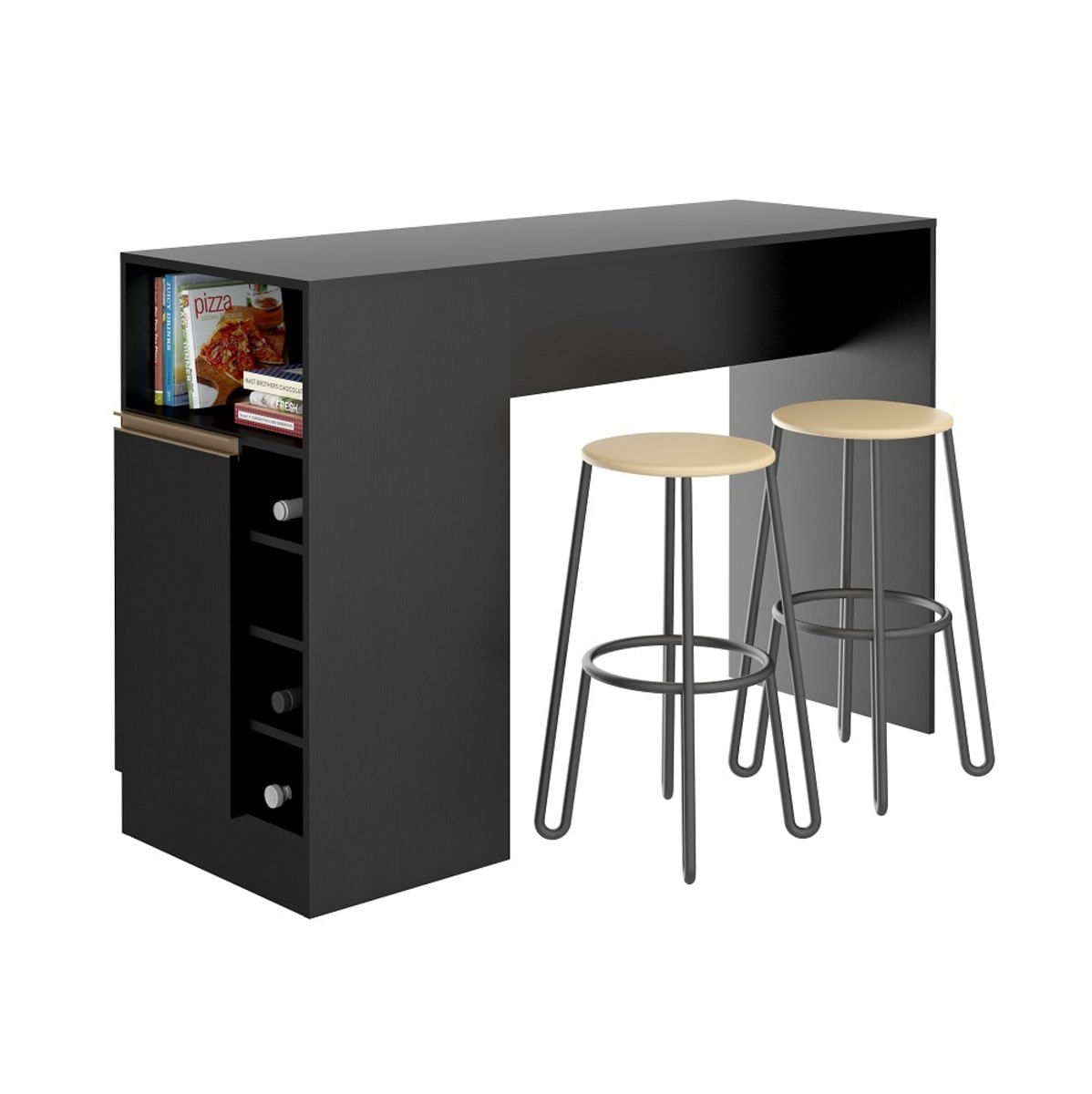 Bancada de Cozinha com Prateleiras 0535 Preto Soluzione é boa?
