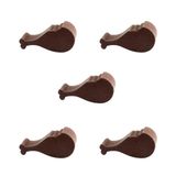 5 Meeples Alimentos Coxa de Frango de madeira 19x9x6mm Marrom Acessório de Jogo Ludens Spirit