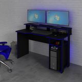 Mesa para Computador Desk Gamer ME4153 Preto e Azul