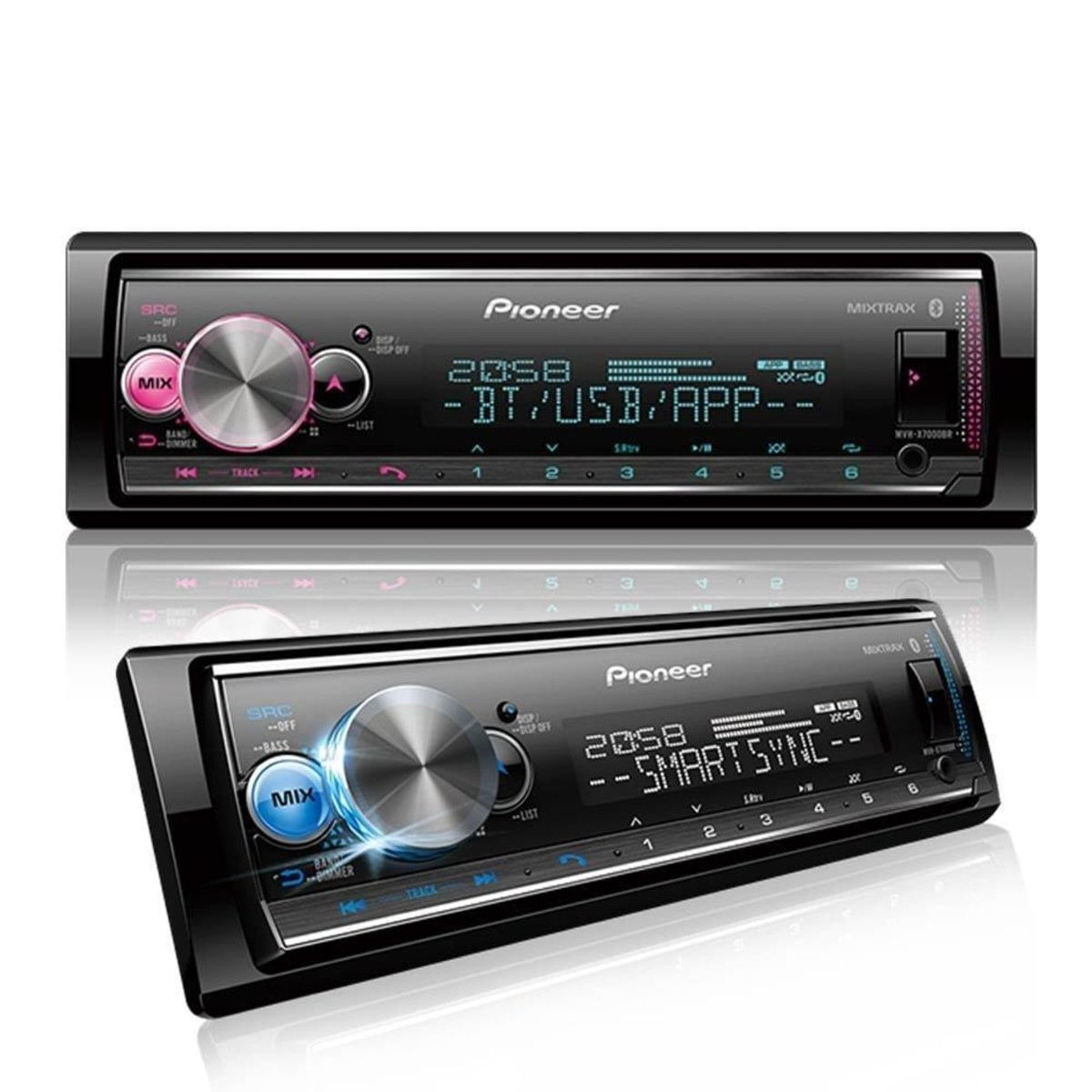 Rádio Automotivo Pioneer MVH-X7000BR USB Bluetooth Entrada para Controle Das Funções No Volante Som Automotivo