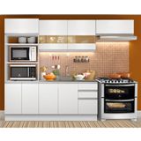 Cozinha Compacta Madesa Glamy Marselha 8 Portas 3 Gavetas (Sem Tampo e Pia)