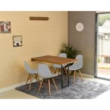 Conjunto De Mesa Dobrável Retrátil 120 X 75 Noronha + 4 Cadeiras Eiffel - Cinza