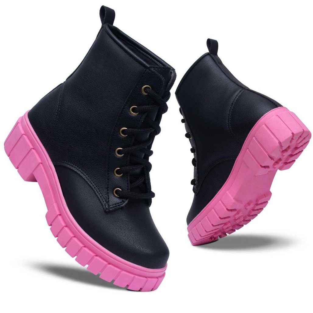 Bota Infantil Feminina Coturno Casual Salto Tratorado 09.05j Cor