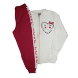 Conjunto Moletom Infantil Love Branco - Albatex