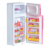 Geladeira Duplex Infantil Branco/Rosa 203 - Lua de Cristal