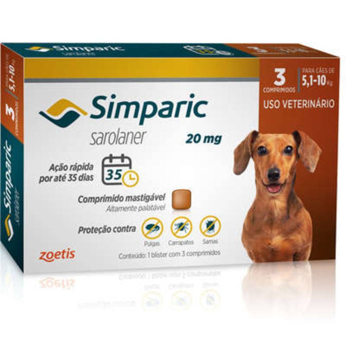 Antipulgas E Carrapatos Para Cães Simparic De 5,1 A 10Kg (3 Tabletes) - Zoetis é boa?