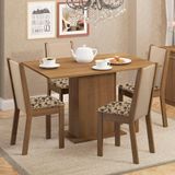 Conjunto Sala de Jantar Madesa Talita Mesa Tampo de Madeira com 4 Cadeiras
