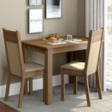 Conjunto Sala de Jantar Madesa Lola: Mesa com Tampo de Madeira e 2 Cadeiras