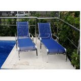 Espreguiçadeira De Piscina Aluminio Tela Sling Sarah Móveis