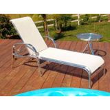 Kit Espreguiçadeira + Mesinha Lotus Para Piscina Jardim
